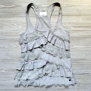 Abercrombie ruffle lace tank top